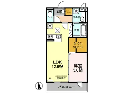D-ROOMTODA FRONT COURT A(1LDK/1階)の間取り写真