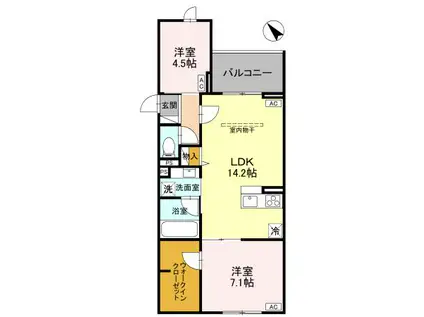 D-ROOM美園2丁目PJ(2LDK/3階)の間取り写真