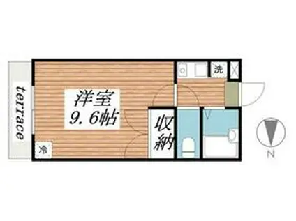 パークハウスイマイS(1K/1階)の間取り写真