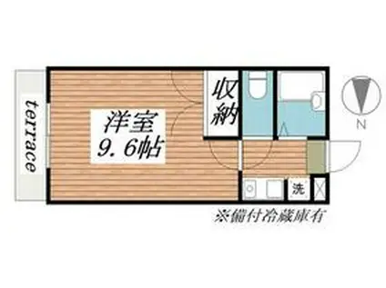 パークハウスイマイS(1K/1階)の間取り写真