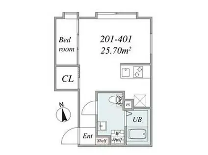 THE TRIAS ITABASHI(1LDK/3階)の間取り写真