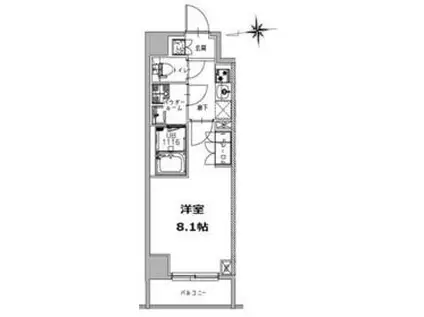 S-RESIDENCE 三田慶大前(1K/8階)の間取り写真