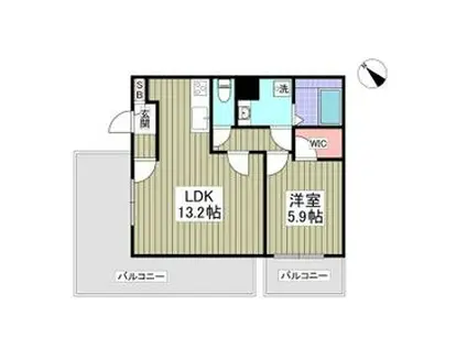 折井コーポ(1LDK/3階)の間取り写真