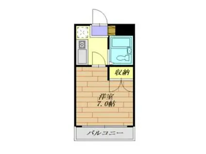 諏訪コーポ川崎(1K/2階)の間取り写真