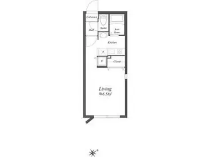 MODULOR代々木公園(1K/2階)の間取り写真
