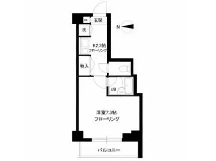 S.K.Y.マンション(1K/4階)の間取り写真