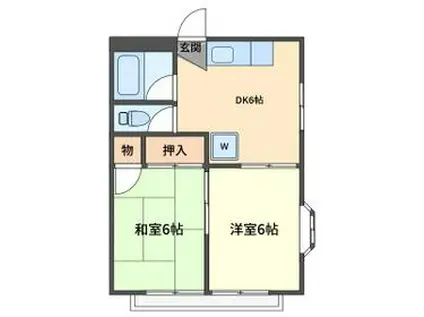 金井コーポ(2DK/2階)の間取り写真