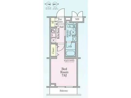 HYS新宿西落合(1K/2階)の間取り写真