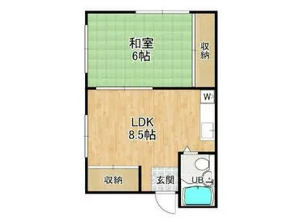 REDEAL東新町(1LDK/1階)の間取り写真