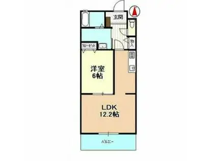 アンクルール(1LDK/3階)の間取り写真