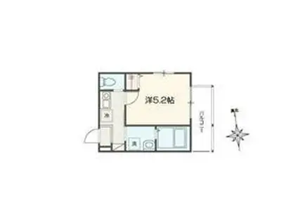 MELDIA小手指(1K/1階)の間取り写真