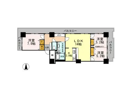 品川シーサイドビュータワー2(3LDK/20階)の間取り写真
