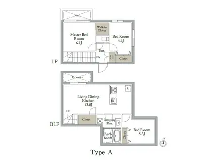 LIVE FLAT 東高円寺Ⅱ(3LDK/1階)の間取り写真