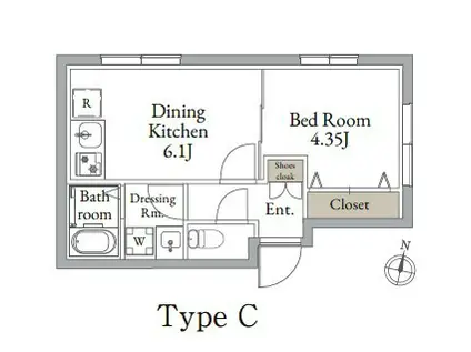 LIVE FLAT 東高円寺Ⅱ(1DK/3階)の間取り写真