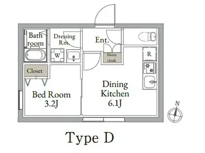 LIVE FLAT 東高円寺Ⅱ(1DK/3階)の間取り写真