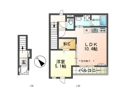 リオグランデ(1LDK/2階)の間取り写真