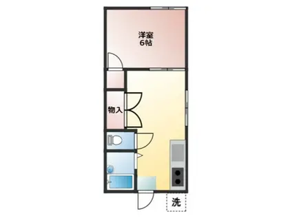 横須賀線 衣笠駅 徒歩7分 2階建 築45年(1DK)の間取り写真