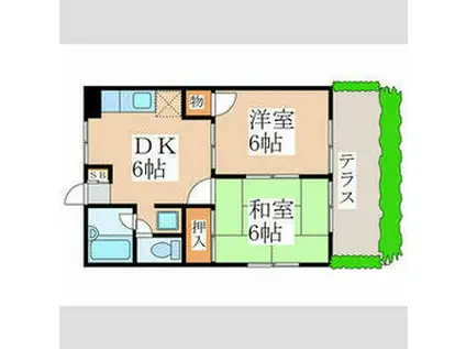 シティシャトレ細谷Ⅱ(2DK/1階)の間取り写真