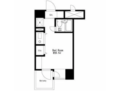 プライムアーバン大井町Ⅱ(ワンルーム/8階)の間取り写真