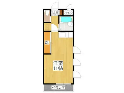 クレストステージ(ワンルーム/1階)の間取り写真