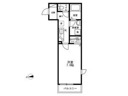 シェリール.K(1K/1階)の間取り写真