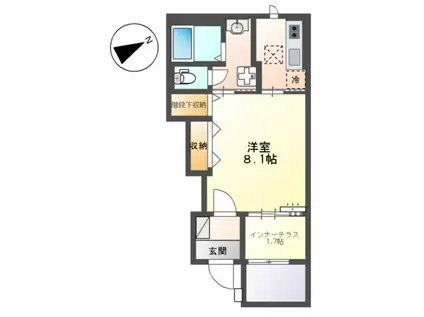 和泉市桑原町アパート(1K/1階)の間取り写真