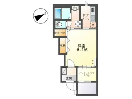 和泉市桑原町アパート(1K/1階)の間取り写真