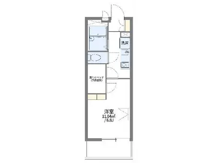 レオパレスリトルード(1K/3階)の間取り写真