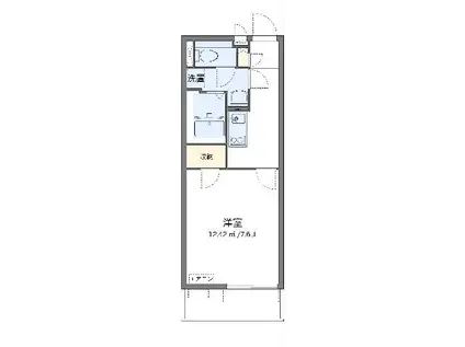 クレイノウィステリア(1K/2階)の間取り写真