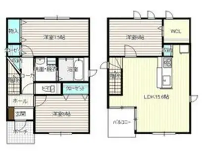 名古屋臨海高速鉄道 荒子川公園駅 徒歩15分 2階建 築12年(3LDK)の間取り写真