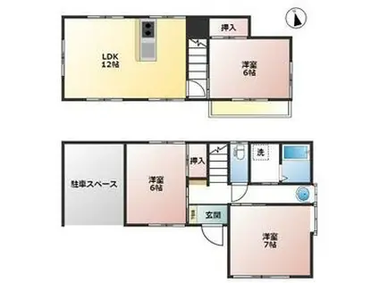 小田急電鉄小田原線 伊勢原駅 バス乗車時間:14分 みどりが丘バス停で下車 徒歩3分 2階建 築49年(3LDK)の間取り写真