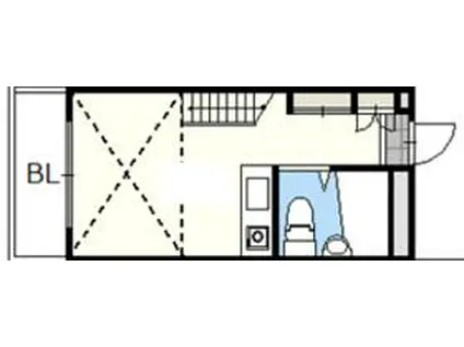 パーセク稲田堤(ワンルーム/1階)の間取り写真