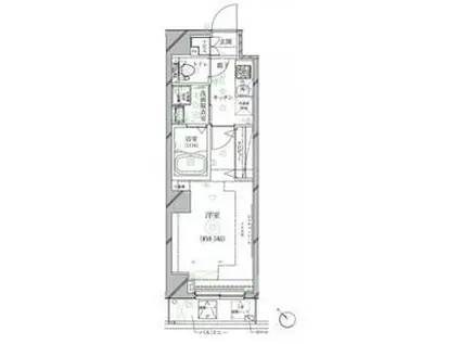 クレイシア世田谷野沢(1K/3階)の間取り写真