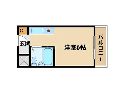 ヴィラ守口(ワンルーム/8階)の間取り写真