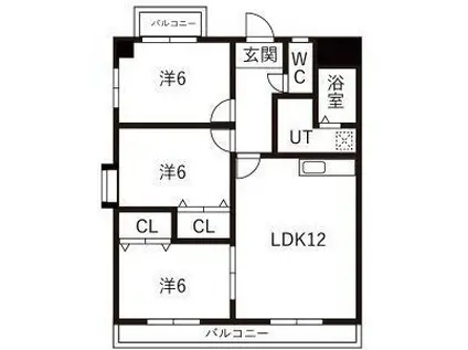 カサ・フェリスⅢ(3LDK/1階)の間取り写真