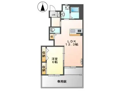 コンフォルテーヴォレ(1LDK/1階)の間取り写真