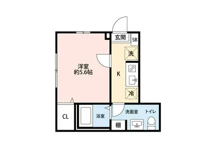 KEEP LAGOON桜ヶ丘 A棟(1K/1階)の間取り写真