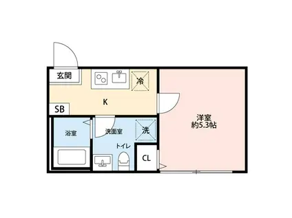 KEEP LAGOON桜ヶ丘 A棟(1K/2階)の間取り写真