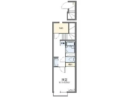 レオネクスト桜坂(1K/2階)の間取り写真