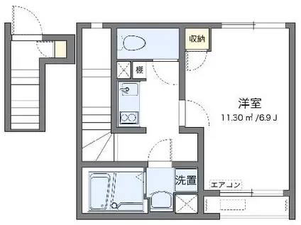 クレイノルーチェ ガジン(1K/2階)の間取り写真