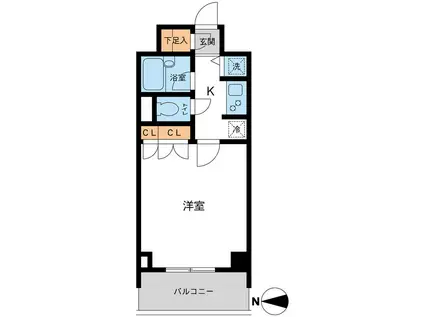 プライムコート成増(1K/2階)の間取り写真