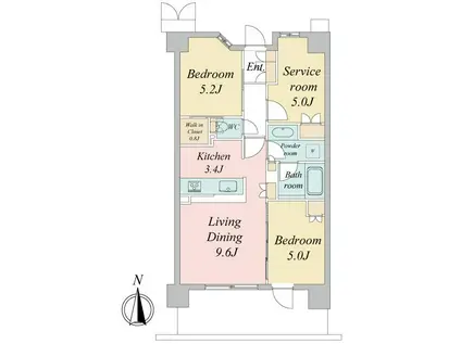 トラープランド蒼麗館(2SLDK/5階)の間取り写真