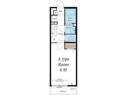 リブリ・片瀬 湘南(1K/1階)の間取り写真