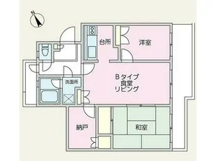 楽器OK 眺望良好(2SLDK/3階)の間取り写真
