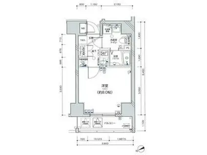 ディアレイシャスID横浜南(1K/2階)の間取り写真