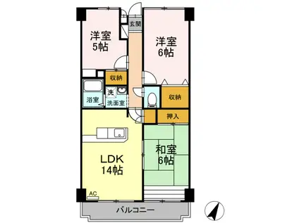 コンフォール瑞江1(3LDK/1階)の間取り写真