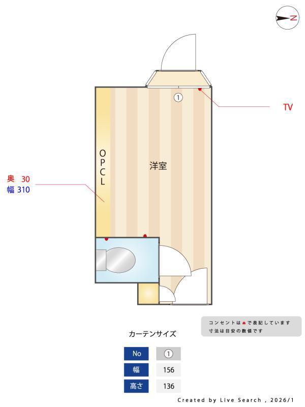 THE VALUE SHARED HOTEL TAKENOTSUKA(ワンルーム/3階)の間取り写真