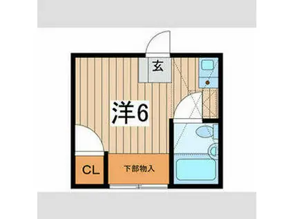 エルム南林間(ワンルーム/2階)の間取り写真