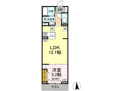 セレスティア高島平Ⅲ(1LDK/1階)の間取り写真