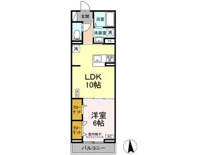 セレスティア高島平Ⅲ(1LDK/2階)の間取り写真